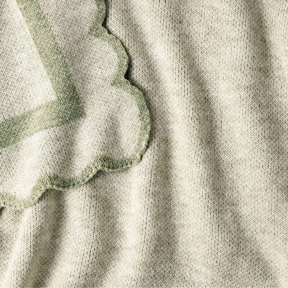 Scalloped Edge Throw Blanket GREEN - Threshold designed with Studio McGee